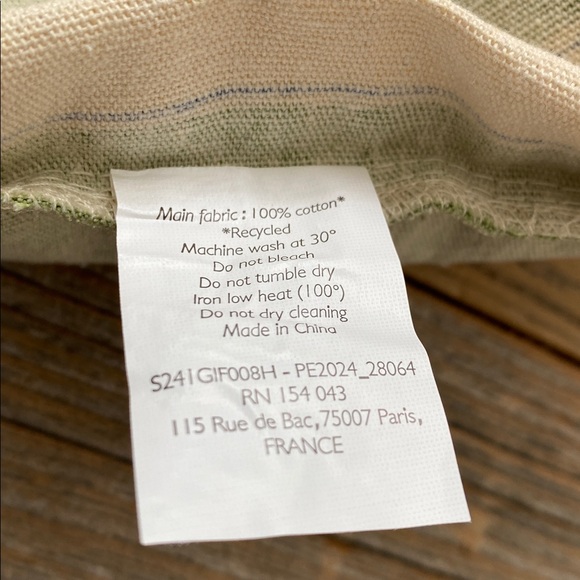 SÉZANE ON THE ROAD Bonjour San Francisco Green Striped Cotton Bags. - Picture 6 of 12